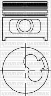 Поршень з кільцями і пальцем (размір отв. 82.50/STD) OPEL Astra F/G, Vectra A (1,7D/DR, X1,7DTL) yenmak 31-03799-000