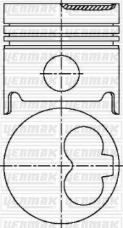 Поршень с кольцами і пальцем (размер отв. 86.00/STD) RENAULT Master Trafic 2.1D -97 (J 8 S 708/712/714) дизель yenmak 31-03908-000