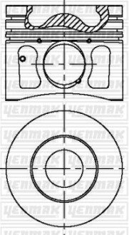 Поршень з кільцями і пальцем (размІр отв. 86.01 / STD) FORD Transit 2.2 TDCI yenmak 31-04034-000