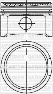 Поршень с кольцами і пальцем (размер отв. 81.01 / STD) VW 1.8T 20V (4цл.) (AMB, APP, ARX, ARY, AUM, AUM, AUQ, AVJ, AWM, AWP, …) yenmak 31-04299-000