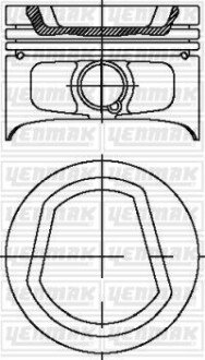 Поршень с кольцами і пальцем VW Polo 1.6i (размер отв. 76.51 / STD) (AEE-ALM) yenmak 31-04321-000