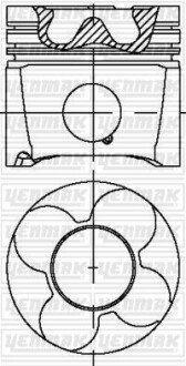 Поршень с кольцами і пальцем на 4/5/6цил. (размер отв. 78.31/STD) VW, AUDI, SKODA 2,5TDI 00- (AKE, BFC, AYM, BCZ Euro3) yenmak 31-04332-000