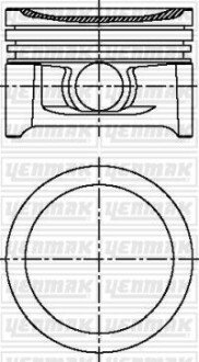 Поршень с кольцами і пальцем (размер отв. 63.50/STD) DM Smart 0.7 98- (M 160 E6AL B03 / B04 / B05) yenmak 31-04720-000