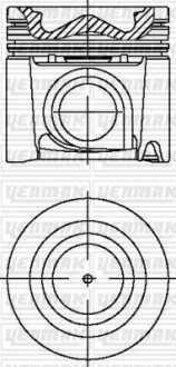 Поршень с кольцами і пальцем FIAT DUCATO 2.3 JTD 11- (размер отв. 88 / STD) (F1AE3481E) yenmak 31-04979-000