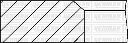 Комплект поршневих кілець (на 1 поршень) AUDI (83.01/0.5) (1.2/1.2/2) yenmak 91-09327-050