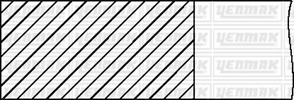 Комплект поршневих кілець (на 1 поршень) (81.00/STD) (1.75/2.0/2.0) VW, AUDI, SKODA 2.0TDI 12- yenmak 91-09628-000