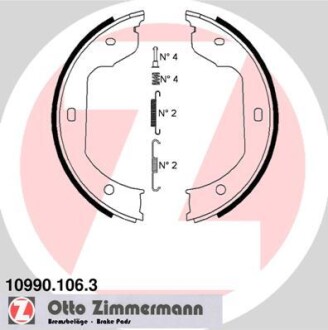 Комплект гальмівних колодок zimmermann 10990.106.3