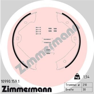 Колодки тормозные барабанные (комплект 4 шт.)) zimmermann 10990.159.1