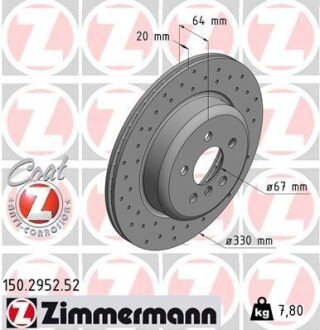 Диск тормозной SPORT Z левый zimmermann 150295252