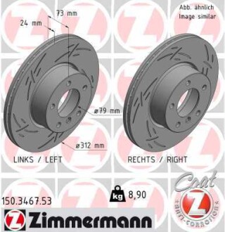 Диск тормозной zimmermann 150.3467.53