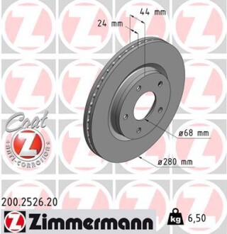 Диск тормозной COAT Z zimmermann 200252620