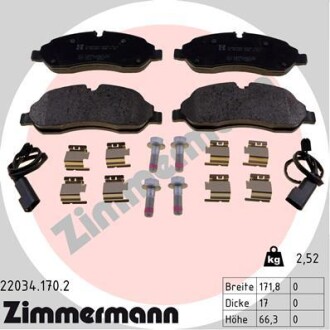 Колодки тормозные zimmermann 22034.170.2