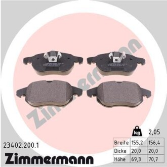 Комплект тормозных колодок zimmermann 23402.200.1