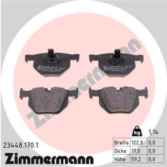 Колодки гальмівні (задні) BMW X5/X6 06- (Ate - Teves) zimmermann 23448.170.1