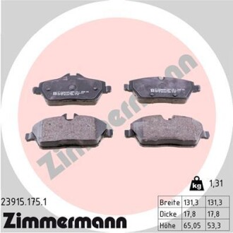 Комплект тормозных колодок zimmermann 23915.175.1