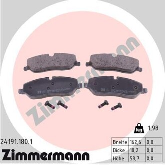 Колодки тормозные дисковые zimmermann 24191.180.1