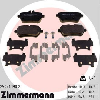 Комплект тормозных колодок zimmermann 25071.190.2