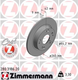 Диск тормозной Coat Z zimmermann 280318620