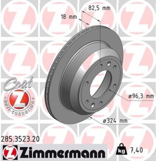 Диск тормозной zimmermann 285.3523.20