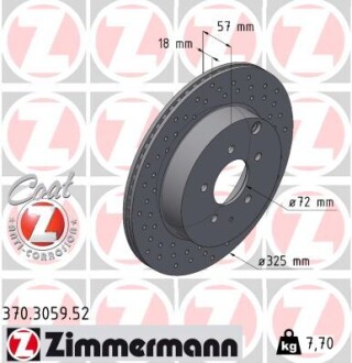 Диск тормозной zimmermann 370.3059.52