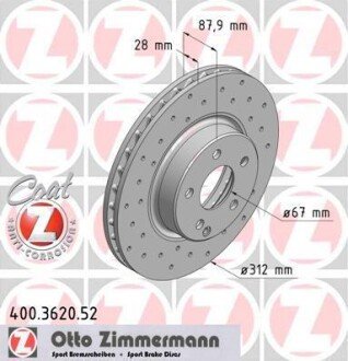 Диск гальмівний SPORT Z zimmermann 400362052