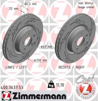 Диск тормозной zimmermann 400.3637.53