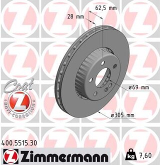 Диск тормозной FORMULA S zimmermann 400551530