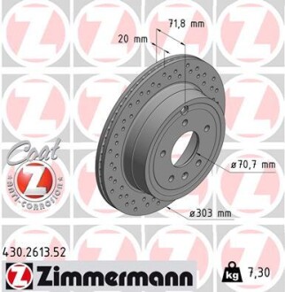 Диск гальмівний zimmermann 430.2613.52