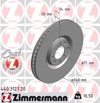 Диск гальмівний zimmermann 440.3127.20