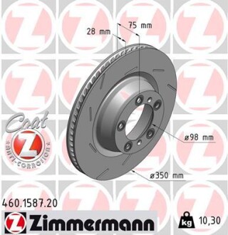 Диск гальмівний zimmermann 460.1587.20