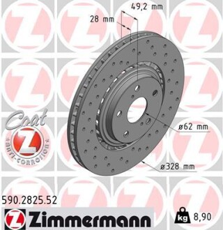 Диск гальмівний zimmermann 590.2825.52