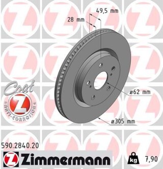 Диск тормозной Coat Z zimmermann 590284020