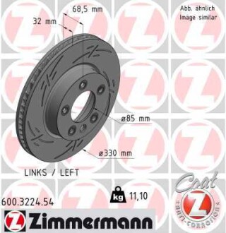 Диск тормозной zimmermann 600.3224.54