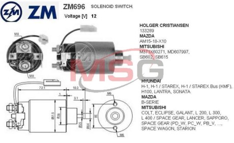 Втягуюче реле zm zm696