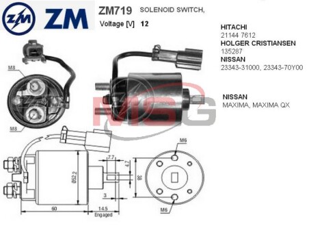 Втягуюче реле zm zm719